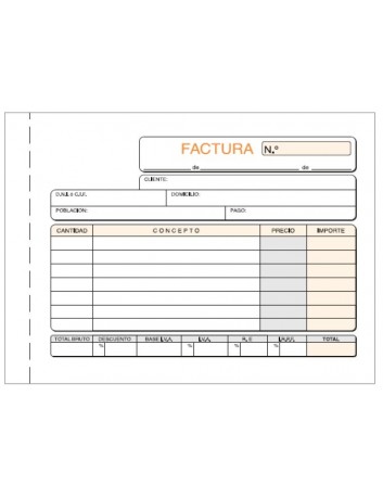 TALONARIO FACTURAS 8ª APAISADO